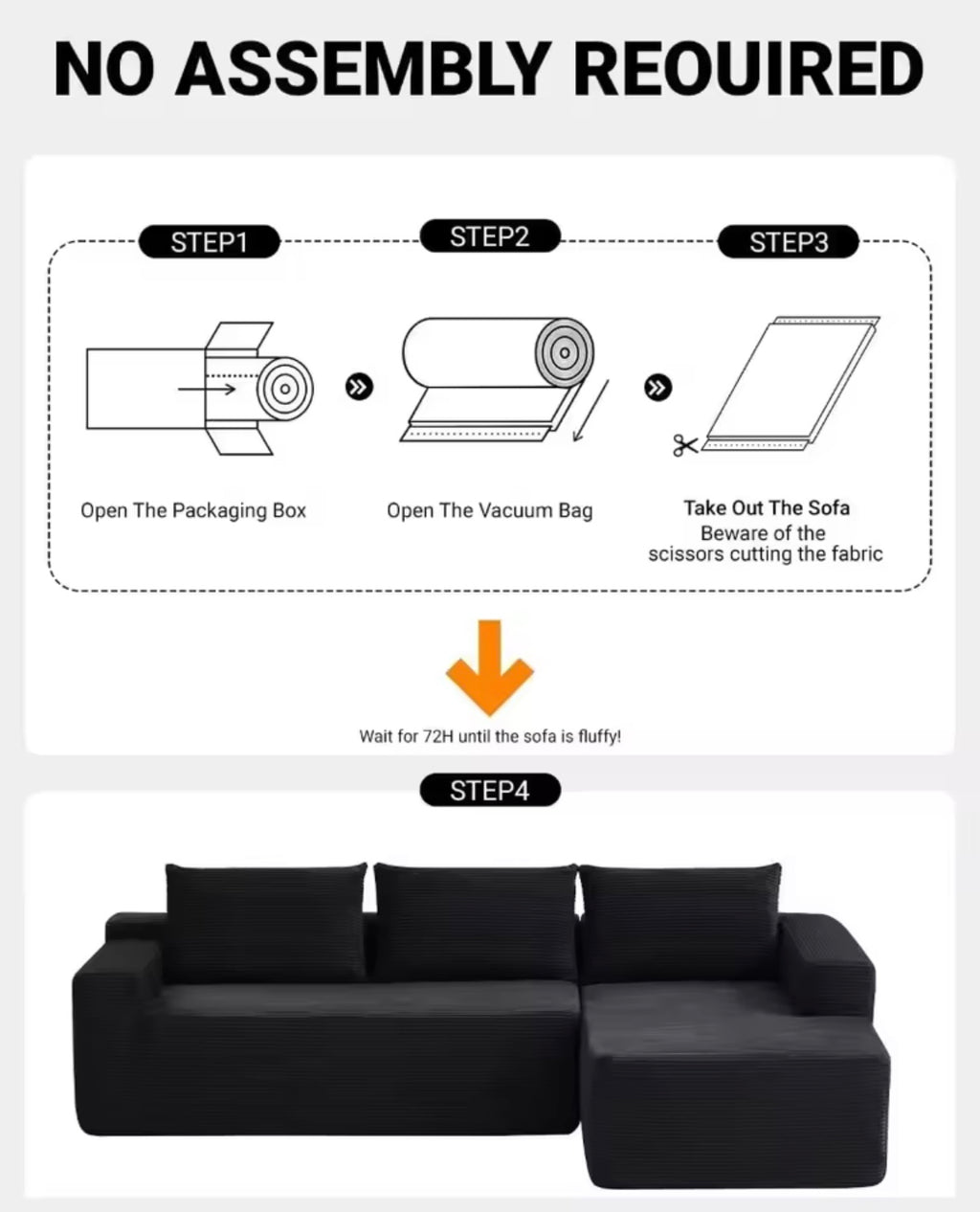Cloud comfort sectional sofa