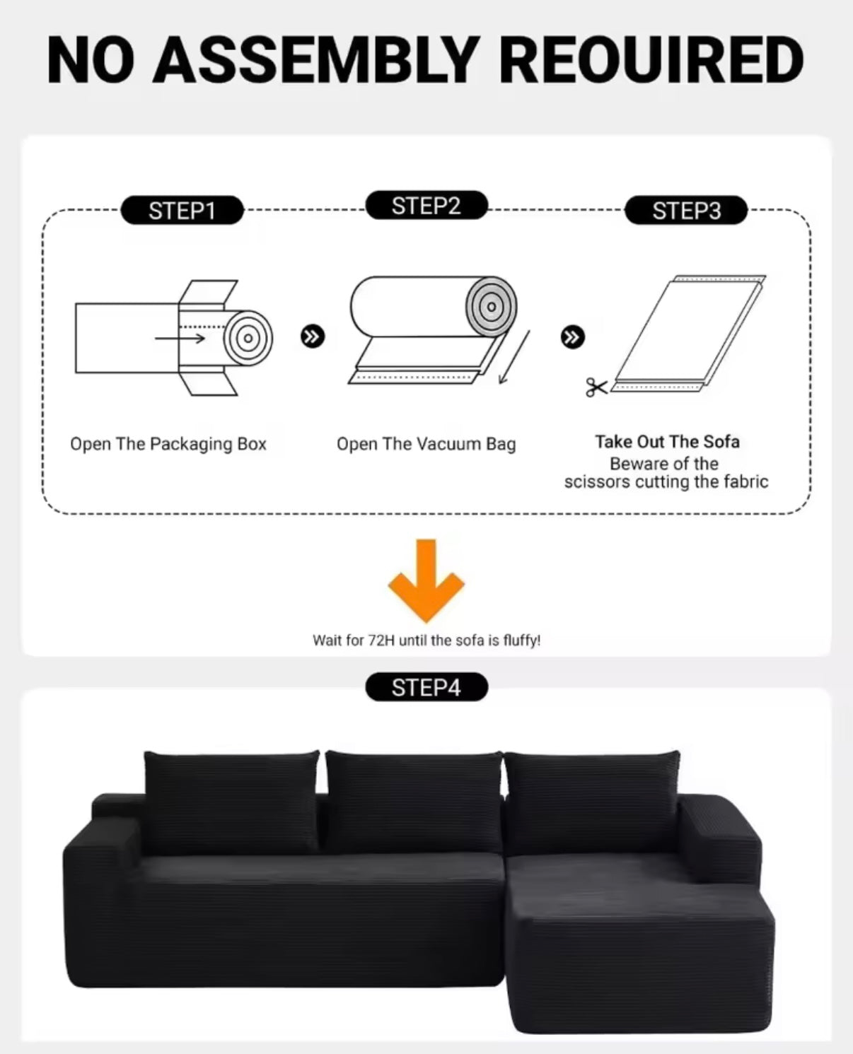 Cloud comfort sectional sofa
