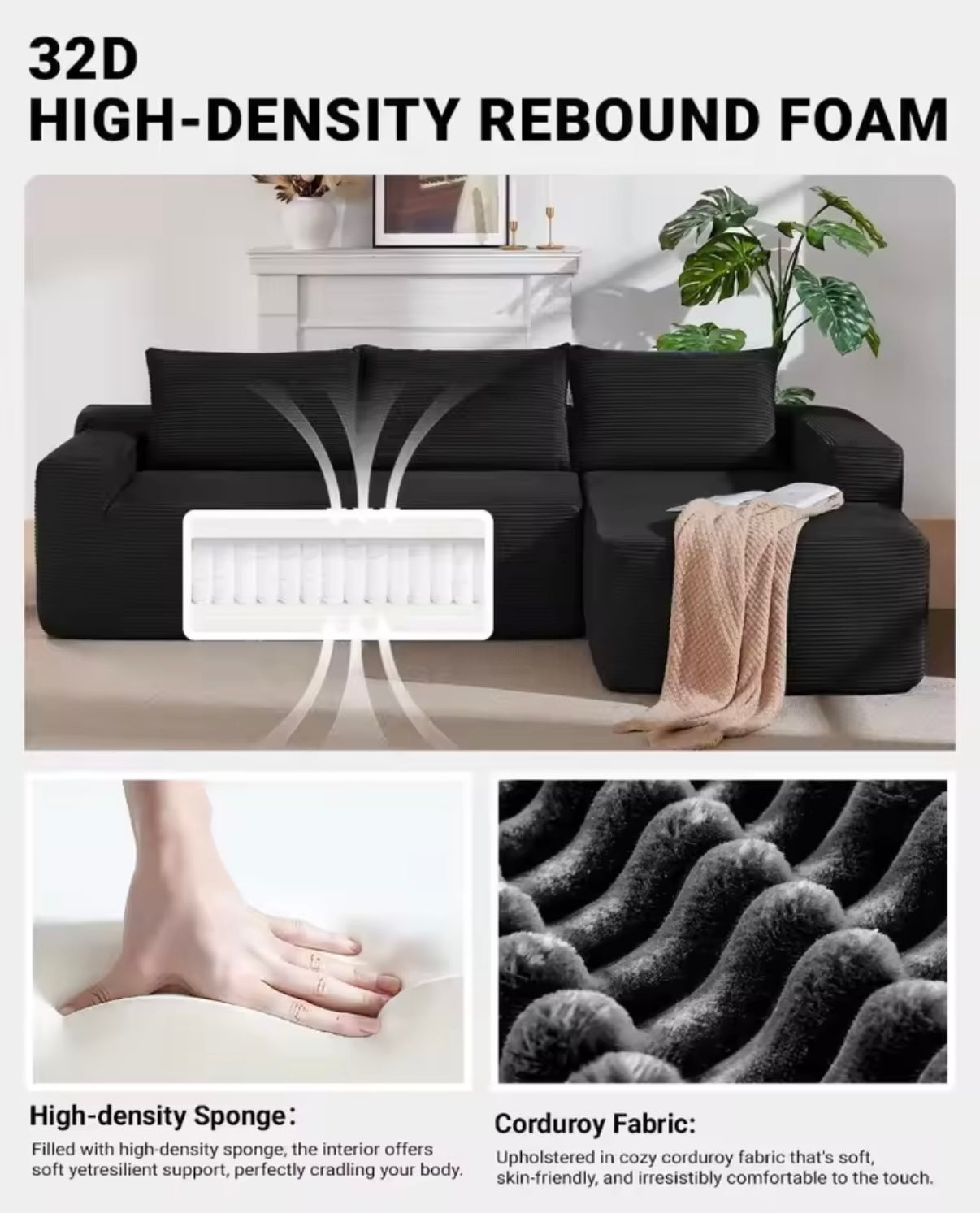 Cloud comfort sectional sofa